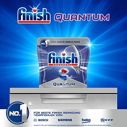 Finish Quantum Protección con brillo y de cristal, pastillas para lavavajillas, 60 Pastillas