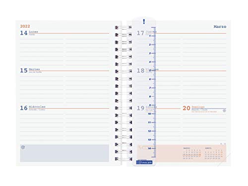 Finocam Agenda 2021 2022 Semana vista apaisada Septiembre 2021, Agosto 2022 12 meses 8º, 120x169 Mini-Institut Hazlo Español