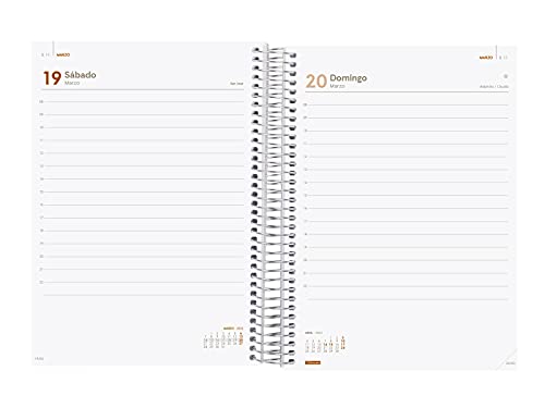 Finocam - Agenda 2022 1 Día Página, de Enero 2022 a Diciembre 2022 (12 meses) E10 - 155x212 mm Espiral My Negro Español