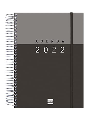 Finocam - Agenda 2022 1 Día Página, de Enero 2022 a Diciembre 2022 (12 meses) E10 - 155x212 mm Espiral My Negro Español