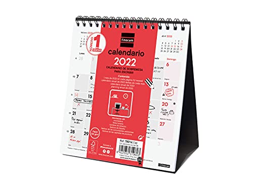 Finocam - Calendario 2022 XS - 140x150 mm Neutro de Sobremesa para Escribir Español