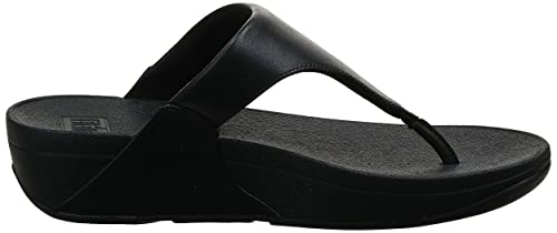 Fitflop Lulu Toe Post-Leather, Sandalias con Plataforma Mujer, Negro (Black), 38 EU