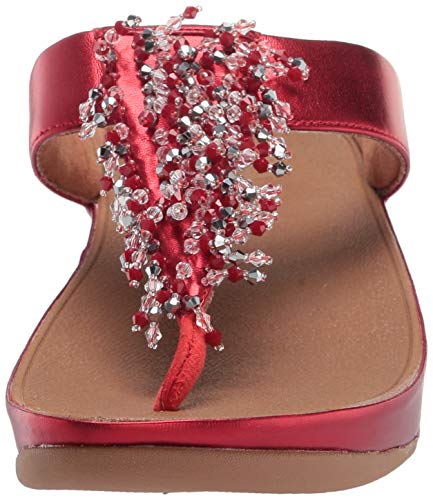 Fitflop Rumba Toe Post-Beaded Mix, Chanclas Mujer, Flame Scarlet, 43 EU