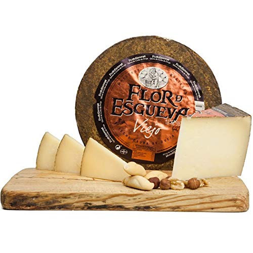 Flor de Esgueva Viejo Queso Completo Peso Aproximado 3,35 Kilogramos llévate GRATIS unas ricas Alegrías Riojanas J Vela - Queso Viejo - Elaborado exclusivamente con leche cruda o pasteurizada