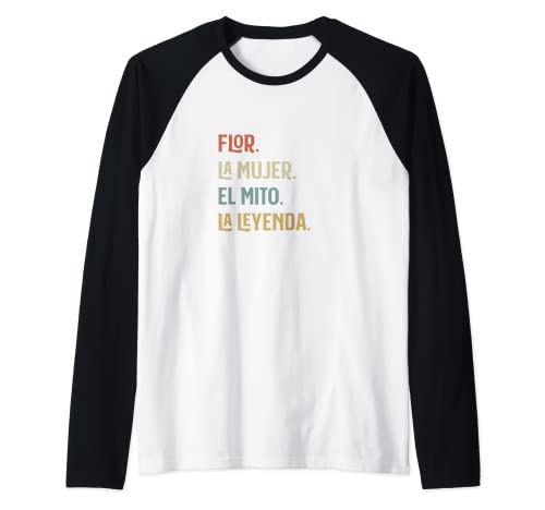 Flor la Mujer Mito y Leyenda Divertido Personalizado Camiseta Manga Raglan