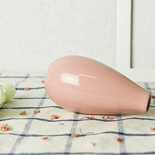 Florero de cerámica de diseño Moderno, florero de cerámica para Escritorio, Adorno Artesanal, Maceta, florero de Ikebana para la decoración de la Boda de la Oficina en casa - Rosa