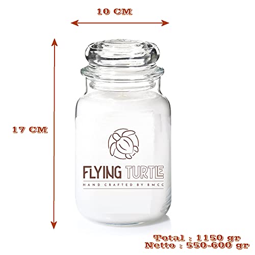 FLYING TURTLE Vaso grande de cristal perfumado con aroma a vainilla y 100 horas de quemado.