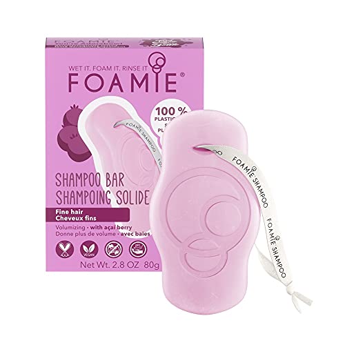 Foamie Champú Sólido Con Ballas De Acai Para Cabellos Finos Y Falta De Volumen 100% Champu Vegano Y Sin Plástico Para Un Pelo Voluminoso Y Sano G, 80 Gramo