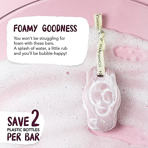 Foamie Champú Sólido Foamie Con Aceite De Hibiscus Para Pelo Seco Y Dañado 100% Champu Vegano Y Sin Plástico Que Fortalece Y Nutre El Pelo Dañado, 80 g