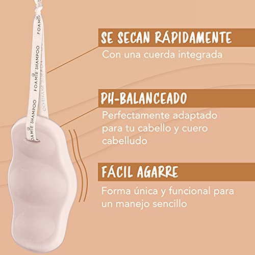 Foamie Champú Sólido Para Pelo Rizado Con Aceite De Argan Y Vitamina E Que Nutre Y Repara El Pelo 100% Champu Vegano Y Sin Plástico Anti Frizz, 80 Gramo