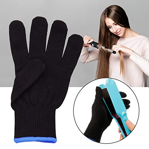 Foliner Guante Termico Peluqueria Guantes para Peinar El Cabello Guantes para Rizadores De Pelo Guantes De Algodón Que Bloquean El Calor para El Cabello, Rizador, Varita Rizadora