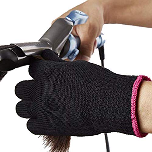 Foliner Guante Termico Peluqueria Guantes para Peinar El Cabello Guantes para Rizadores De Pelo Guantes De Algodón Que Bloquean El Calor para El Cabello, Rizador, Varita Rizadora