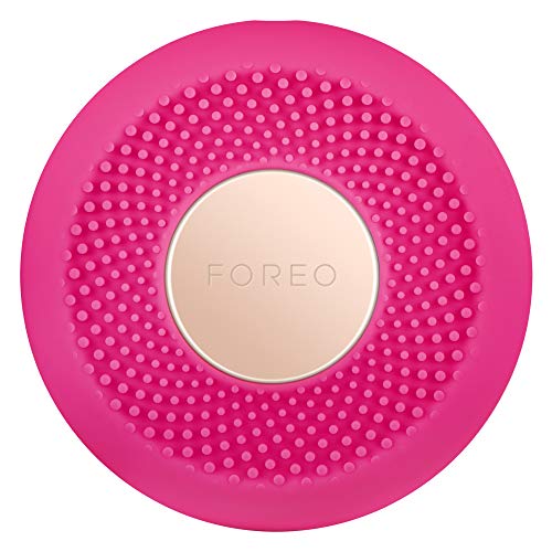 FOREO UFO mini Fuchsia, dispositivo para tratamiento facial de 2 minutos con luz LED de espectro completo, calor, masaje T-Sonic, 2 años de garantía, para mascarillas UFO seleccionadas