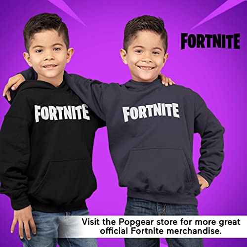 Fortnite Text Logo Boys Pullover Hoodie Moda-Sudaderas con Capucha, Negro, 7-8 Years para Niños