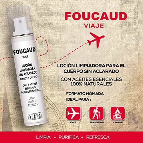 Foucaud Friction Voyage Loción limpiadora purificante sin aclarado para manos/cuerpo Vaporizador 50 ml