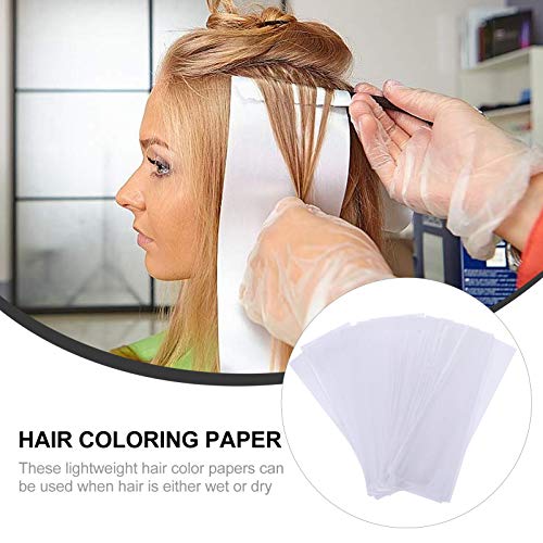 FRCOLOR 200 Piezas de Papel de Tinte para El Cabello para Teñir El Cabello Tiras de Meche de Plástico para Resaltar El Cabello Hoja de Separación de Teñido para Peluquería Peluquería