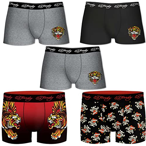 FREEGUN 146638 Ed Hardy Pack de 5 Calzoncillos Surtidos para Hombre, Multicolor, 5 x 5 x 20 Men's