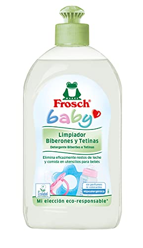 Frosch Baby - Limpiador de Biberones y Tetinas, Elimina Restos de Leche y Comida, Producto Hipoalergénico y Ecológico - Pack de 8 Unidades x 500 ml