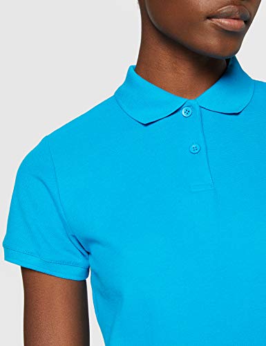 Fruit of the Loom Ss078m - Polo Mujer, Azul (Azure Blue), Medium