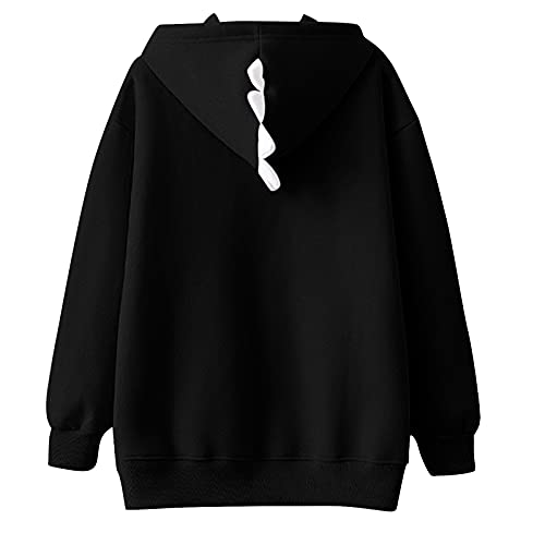 G-Anica Sudadera con Capucha para Mujer Dibujos Dinosaurio Estampado Manga Larga Pullover Sweatshirt Loose Casual Sport Hoodie Top Streetwear