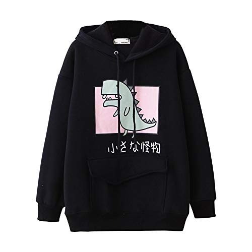 G-Anica Sudadera con Capucha para Mujer Dibujos Dinosaurio Estampado Manga Larga Pullover Sweatshirt Loose Casual Sport Hoodie Top Streetwear