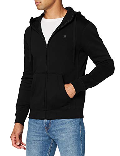 G-STAR RAW, hombres Sudadera Hooded Zip Premium Core, Negro (dk black C235-6484), S