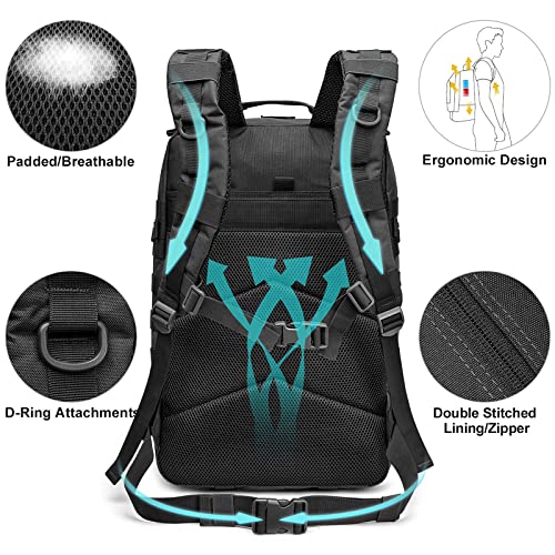 G4Free 40L Mochila Táctica Militar Paquete de Asalto del Ejército Grande Bolso de Hombro Molle Mochilas Mochila para Senderismo al Aire Libre Camping Trekking Caza