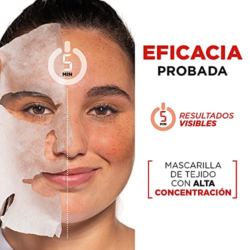 Garnier - Ampoule mask pack x4 mascarilla de tejido reafirmante con ácido hialurónico & sandía y mascarilla de tejido anti fatiga con vitamina cg & piña