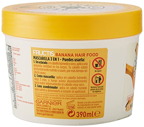 Garnier Fructis Hair Food Banana Mascarilla 3 en 1 - 390 ml