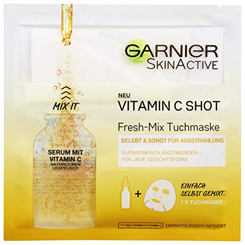 Garnier Mascarilla Fresh Vitamine C Shot, 3 unidades (33 g)