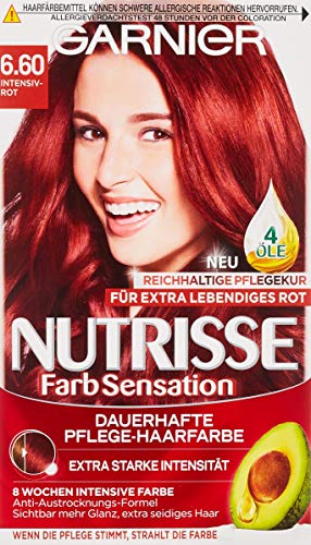 Garnier nutrisse Crema coloration Color Rojo Oscuro 3.5/coloración para pelo para Permanente Color de cabello (con 3 Nährenden Aceites) – 3 x 1 pieza