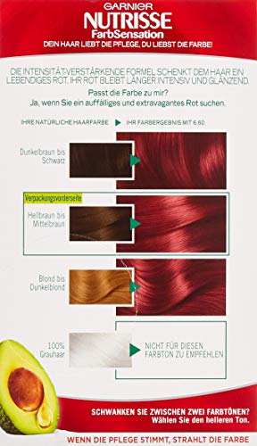 Garnier nutrisse Crema coloration Color Rojo Oscuro 3.5/coloración para pelo para Permanente Color de cabello (con 3 Nährenden Aceites) – 3 x 1 pieza