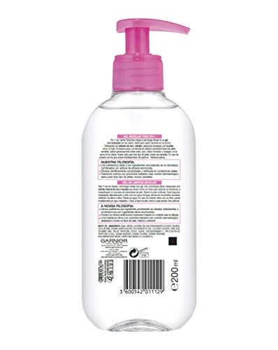 Garnier Skin Active Gel Micelar Limpiador facial, Limpia y Reconforta la piel, Para Todo Tipo de Pieles, Pack x 3, 200 ml