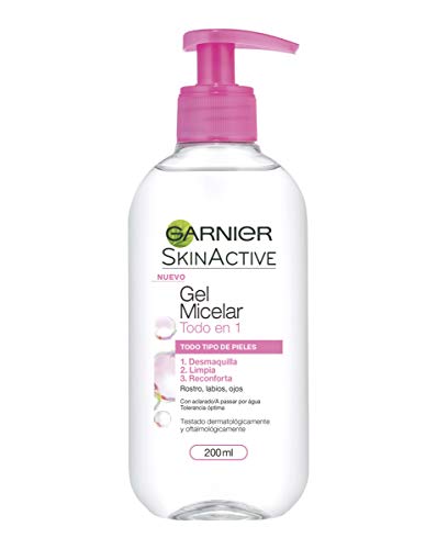 Garnier Skin Active Gel Micelar Limpiador facial, Limpia y Reconforta la piel, Para Todo Tipo de Pieles, Pack x 3, 200 ml