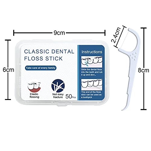 GeekerChip Hilo Dental (100 Piezas),Palillos de Hilo Dental Plástico,Hilo Dental Muy Fino de 0.1 mm,para Interdental Oral Limpieza,Perfectos para la Familia,Hotel,Viajes