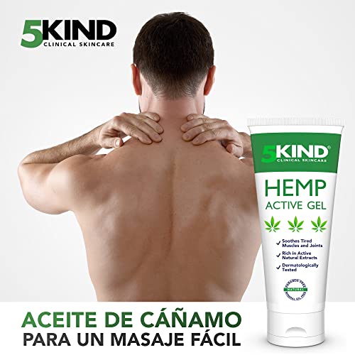 Gel de Cáñamo Alivio Activo para Músculos y Articulaciones- Gran Poder Calmante Fórmula con Aceite de Cannabis Rica en Extractos Naturales de 5kind. Para el Alivio de Pies, Espalda, Hombros 100ml