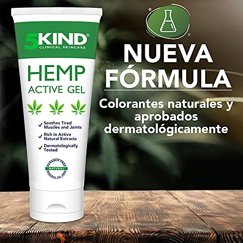 Gel de Cáñamo Alivio Activo para Músculos y Articulaciones- Gran Poder Calmante Fórmula con Aceite de Cannabis Rica en Extractos Naturales de 5kind. Para el Alivio de Pies, Espalda, Hombros 100ml