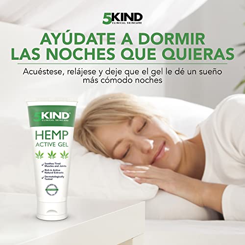 Gel de Cáñamo Alivio Activo para Músculos y Articulaciones- Gran Poder Calmante Fórmula con Aceite de Cannabis Rica en Extractos Naturales de 5kind. Para el Alivio de Pies, Espalda, Hombros 100ml