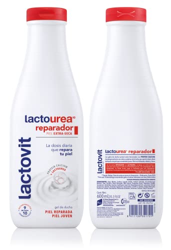 Gel de Ducha Reparador Lactourea, para Pieles Secas y Extra Secas - 6 x 600 ml (Total 3600 ml)