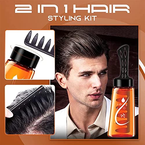 Gel de peinado para hombre 2 en 1 con peine, crema de gel para peinar el cabello, con peine de dientes anchos para hombres, sujeción flexible, para peinar el cabello (1 unidad)