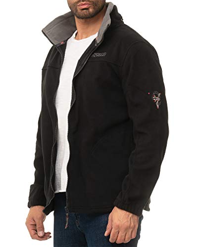 Geographical Norway Chaqueta de forro polar para hombre, Negro – gris oscuro., XL