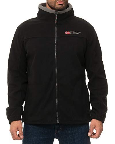 Geographical Norway Chaqueta de forro polar para hombre, Negro – gris oscuro., XL