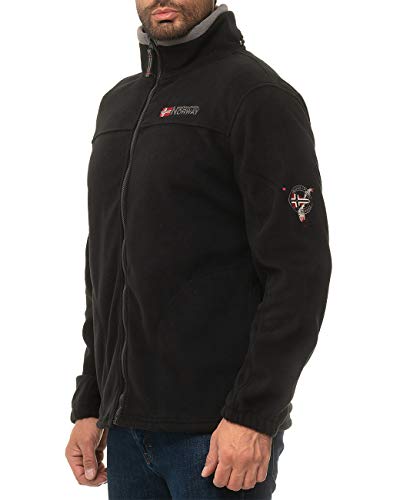 Geographical Norway Chaqueta de forro polar para hombre, Negro – gris oscuro., XL