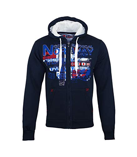 Geographical Norway - Sudadera Getchup de manga larga para hombre con cremallera y capucha WR652H/GN turquesa M