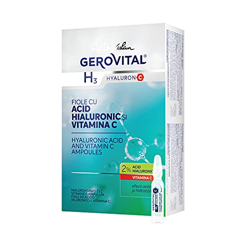 Gerovital H3 Hyaluron C, AMPOLLAS DE ÁCIDO HIALURÓNICO Y VITAMINA C, Tipo de piel: Seca Mixta Normal, 10 fiale x 2 ml