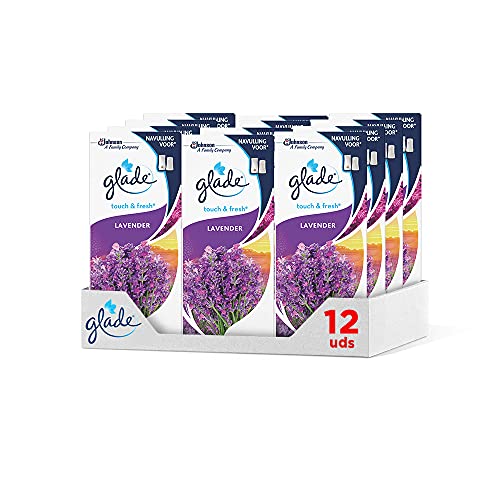 Glade® By Brise Ambientador Un Toque Fragancia Lavanda. Elimina los malos olores, Hasta 10 veces más frescor - Pack de 12 Recambios