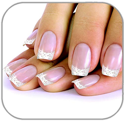 Glam Up Uñas postizas n.° 136 francesas de encaje blanco