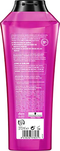 Gliss - Champú para pelo largo con raíces grasas - Long&Sublime - 6uds de 370ml (2.220ml) - Gama protectora