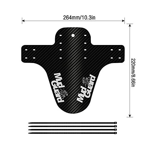 Gobesty Guardabarros, Guardabarros de Bicicleta Mountian, Guardabarros de MTB, Guardabarros Delantero y Trasero Compatible para Bicicleta de Carretera, con 8 Bridas de Cables