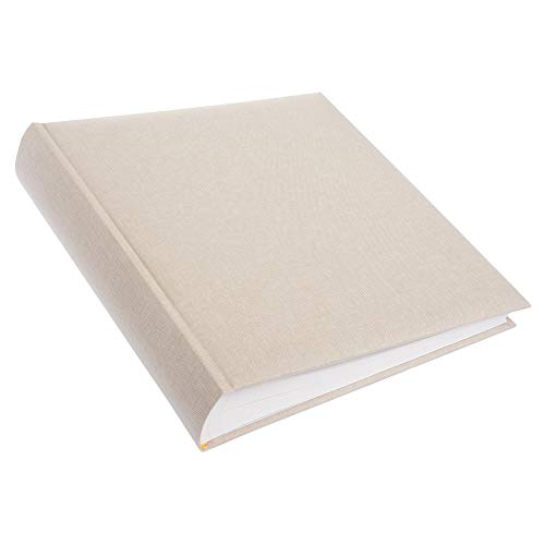 goldbuch 27605 Álbum de fotos Summertime Trend 2 con 60 páginas blancas con separadores de pergamino, álbum de recuerdos con cubierta de lino, álbum de fotos para pegar, color beige, 30 x 31 cm